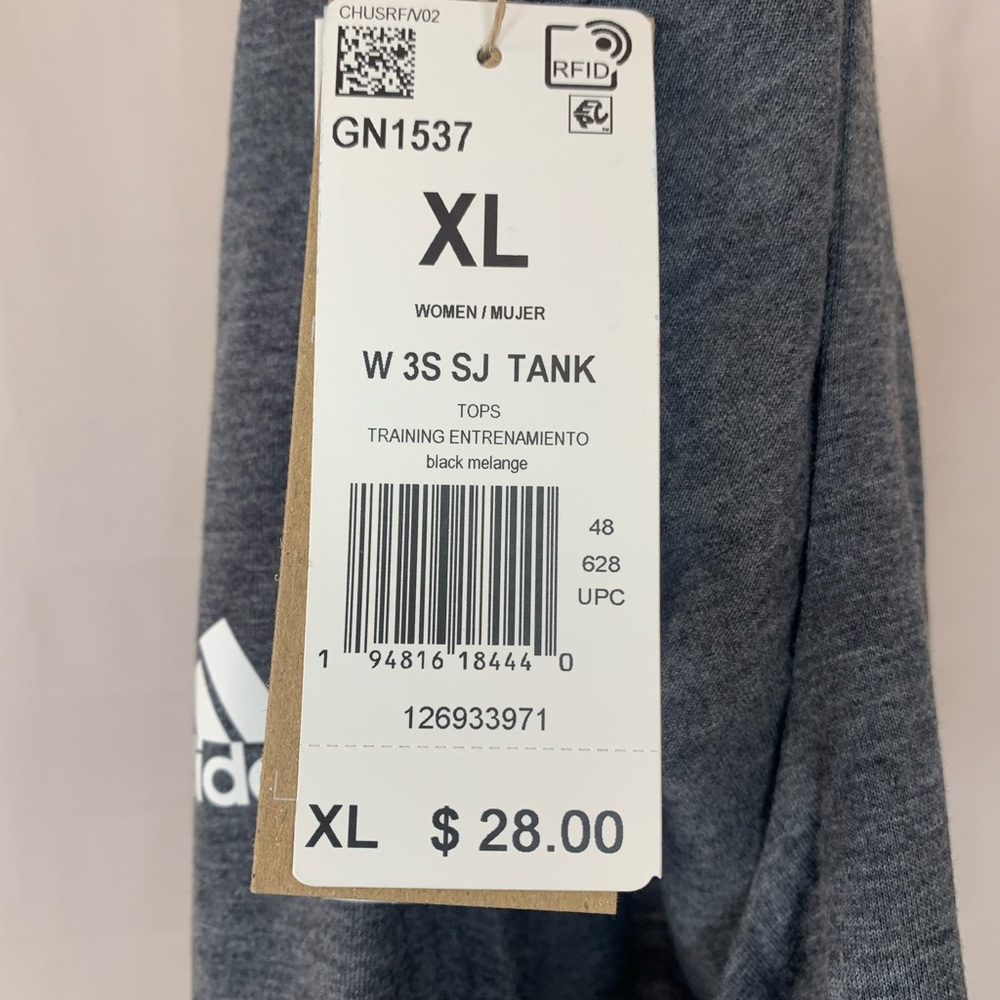 Adidas Aeroready gray sleeveless 3 stripes logo tank top womens XL NWT - Picture 5 of 9